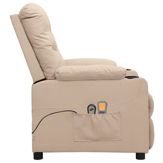 Massagestoel elektrisch stof cr&egrave;mekleurig 4