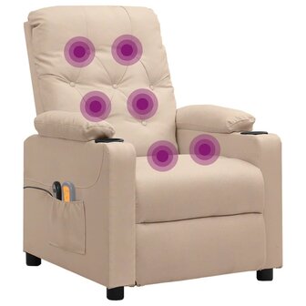 Massagestoel elektrisch stof cr&egrave;mekleurig 7