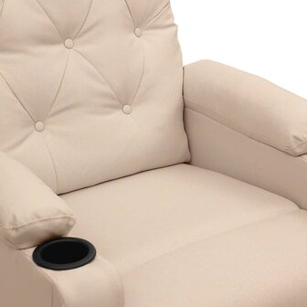 Massagestoel elektrisch stof cr&egrave;mekleurig 8