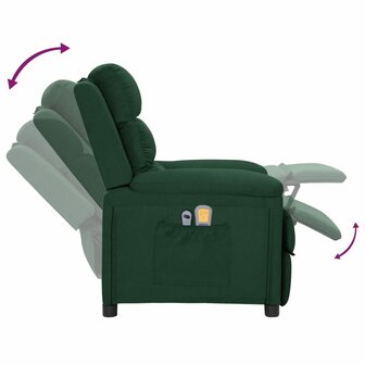 Massagestoel elektrisch verstelbaar stof donkergroen 8
