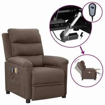 Massagestoel elektrisch stof taupe 1