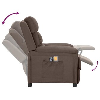 Massagestoel elektrisch stof taupe 8