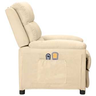Massagestoel elektrisch stof cr&egrave;mekleurig 4