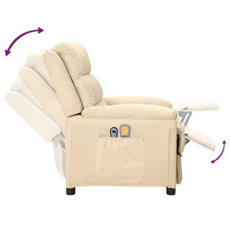Massagestoel elektrisch stof cr&egrave;mekleurig 8