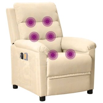 Massagestoel elektrisch stof cr&egrave;mekleurig 9