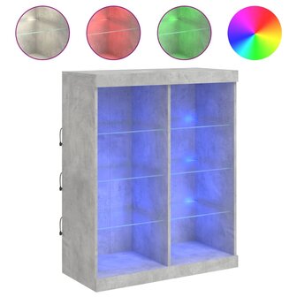 Dressoir met LED-verlichting 81x37x100 cm betongrijs 2