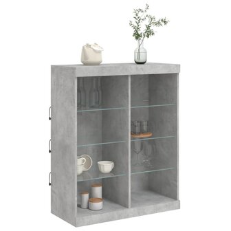 Dressoir met LED-verlichting 81x37x100 cm betongrijs 5