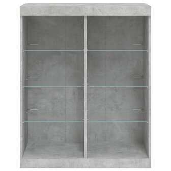 Dressoir met LED-verlichting 81x37x100 cm betongrijs 6