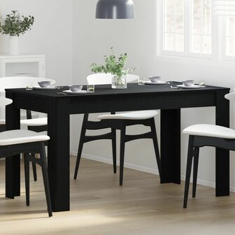 Eettafel Zwart Eiken 140x74,5x76 cm Geengineerd Hout 1