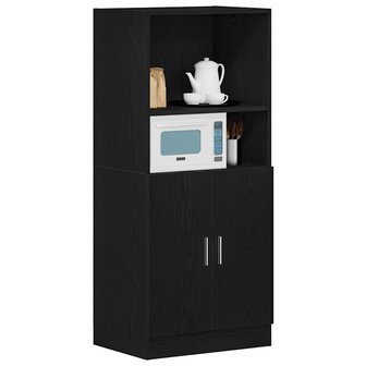 Keukenkast 57x41,5x131,5 cm bewerkt hout zwart 3