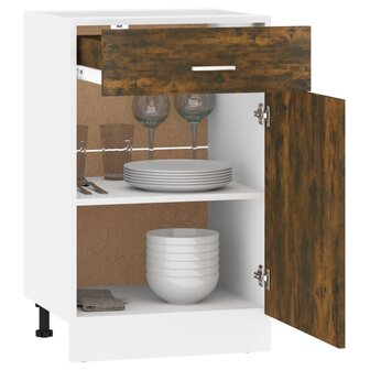 Onderkast met lade Lyon 50x46x81,5 cm bewerkt hout gerookt eiken 4