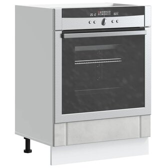 Ovenkast Lucca bewerkt hout betongrijs 1