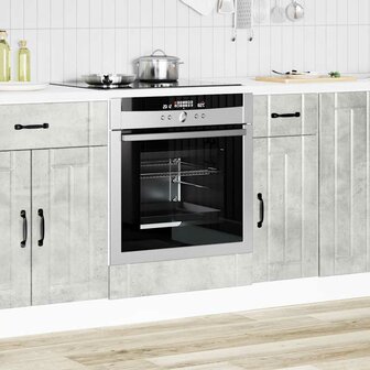 Ovenkast Lucca bewerkt hout betongrijs 3