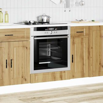 Ovenkast &quot;Porto&quot; bewerkt hout artisanaal eikenkleur 3