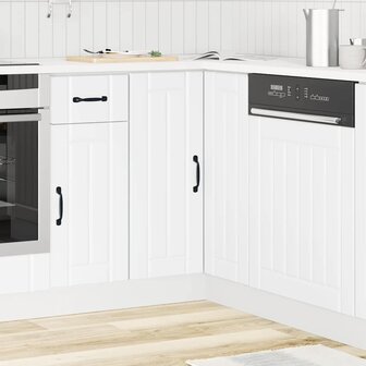Keuken hoekonderkast Lucca bewerkt hout wit 3