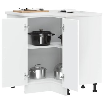Keuken hoekonderkast Lucca bewerkt hout wit 4