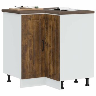 Keuken hoekonderkast Lucca bewerkt hout gerookt eikenkleurig 1