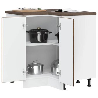 Keuken hoekonderkast Lucca bewerkt hout gerookt eikenkleurig 4