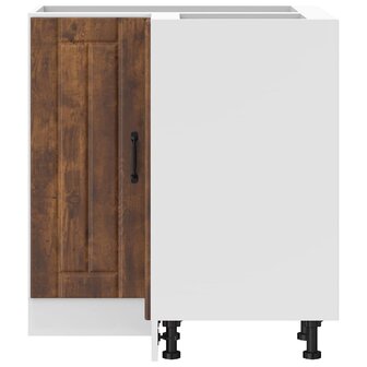 Keuken hoekonderkast Lucca bewerkt hout gerookt eikenkleurig 5