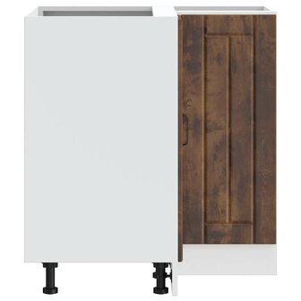 Keuken hoekonderkast Lucca bewerkt hout gerookt eikenkleurig 7