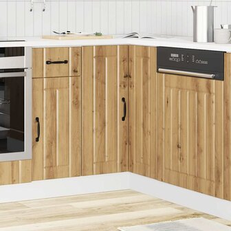 Keuken hoekonderkast Lucca bewerkt hout artisanaal eikenkleur 3