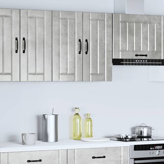 Keukenwandkast Lucca bewerkt hout betongrijs 3