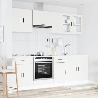 8-delige Keukenkastenset Porto bewerkt hout wit 3