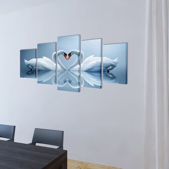 Canvas muurdruk set Zwaan 100 x 50 cm 2