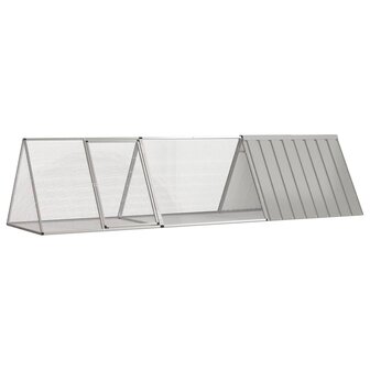 Konijnenhok 302,5x80,5x71 cm gegalvaniseerd staal grijs 1