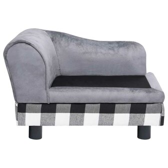 Hondenbank 57x34x36 cm pluche grijs 5