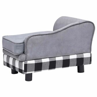 Hondenbank 57x34x36 cm pluche grijs 6