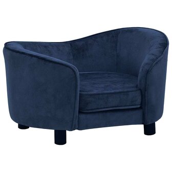 Hondenbank 69x49x40 cm pluche blauw 2