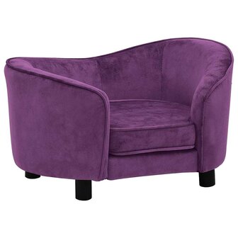 Hondenbank 69x49x40 cm pluche bordeauxrood 2