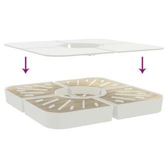 4-delige Set parasolvoeten voor kruisvoet parasol 100 kg PP 6
