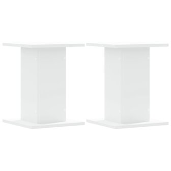 Plantenstandaards 2 st 30x30x40 cm bewerkt hout wit 2