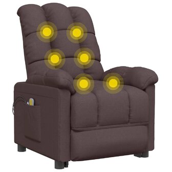 Massagestoel elektrisch verstelbaar stof donkerbruin 7