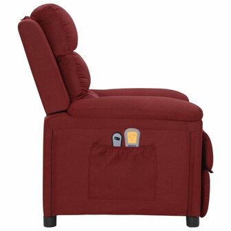Massagestoel elektrisch stof wijnrood 4