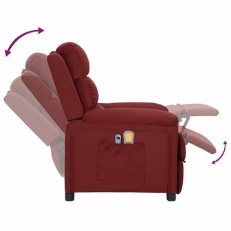 Massagestoel elektrisch stof wijnrood 8