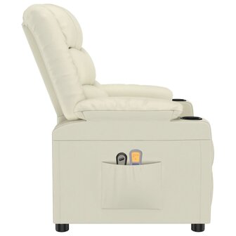 Massagestoel elektrisch kunstleer cr&egrave;mekleurig 5