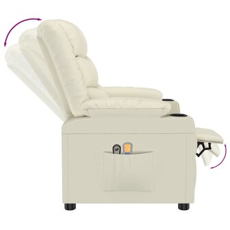 Massagestoel elektrisch kunstleer cr&egrave;mekleurig 7
