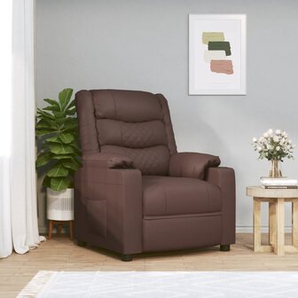Massagestoel elektrisch kunstleer bruin 1