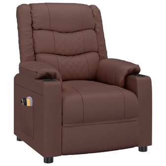 Massagestoel elektrisch kunstleer bruin 3