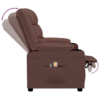 Massagestoel elektrisch kunstleer bruin 7