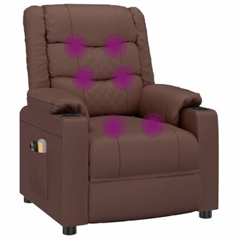 Massagestoel elektrisch kunstleer bruin 8