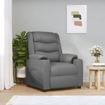 Massagestoel elektrisch kunstleer grijs 1