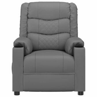 Massagestoel elektrisch kunstleer grijs 4