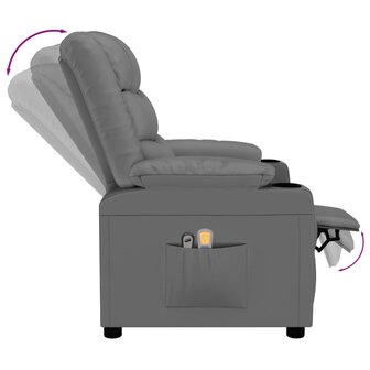 Massagestoel elektrisch kunstleer grijs 7