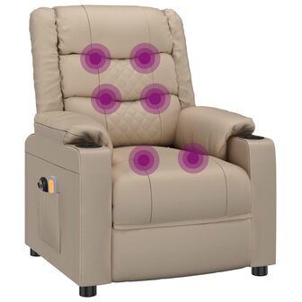 Massagestoel elektrisch kunstleer cappuccinokleurig 8