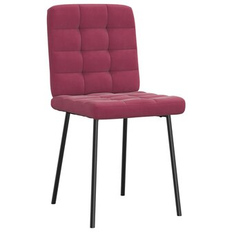 Eetkamerstoelen 2 st fluweel wijnrood 3