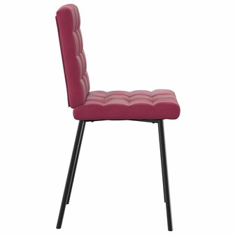 Eetkamerstoelen 2 st fluweel wijnrood 5